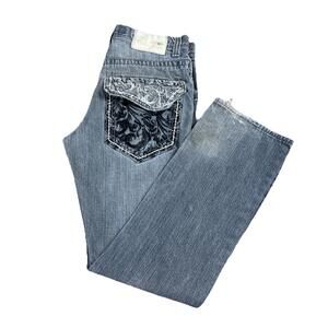 South Pole Jeans Men's 32 Y2K Skater Wide Leg Flap Pockets Embroidered Back